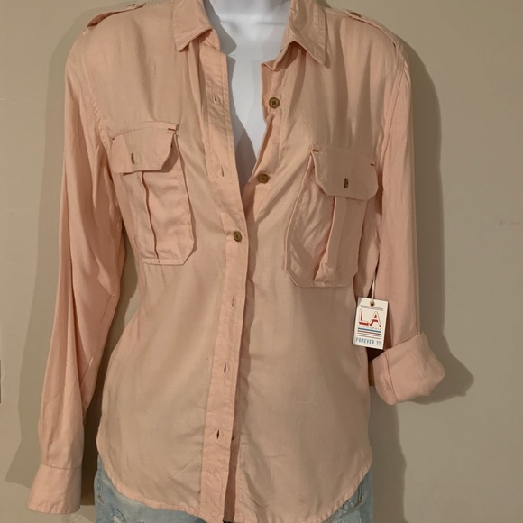 NWT! - button down shirt in blush - Picture 2 of 10